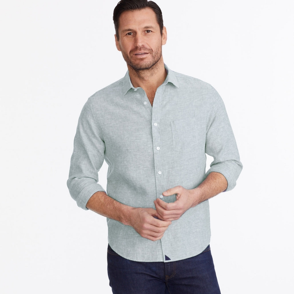 Untuckit Wrinkle-Resistant Linen Vin Santo Shirt